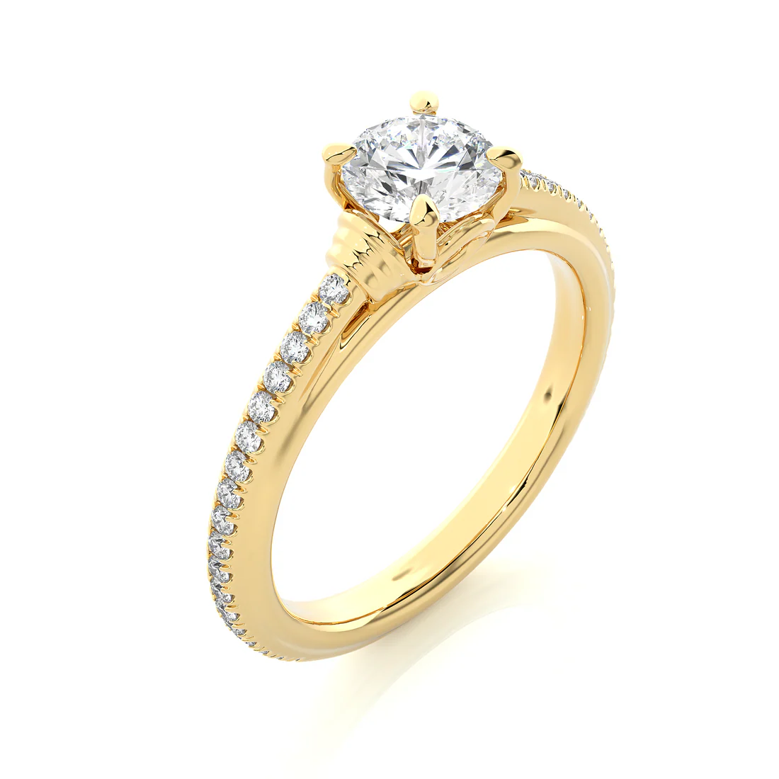Classic 1 CT Round Lab-Grown Diamond 4-Prong Solitaire Wedding Ring