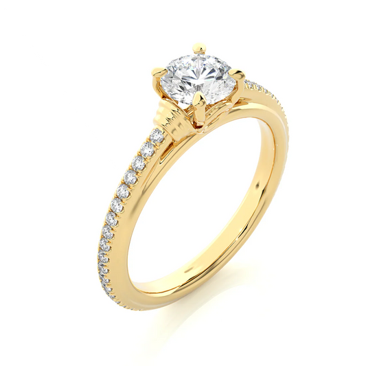 Classic 1 CT Round Lab-Grown Diamond 4-Prong Solitaire Wedding Ring