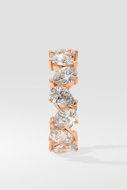 1.0 CT Pear & Oval Mixed Cut Lab Grown Diamond 4 & 3 Prong Set Solitaire Diamond Ring