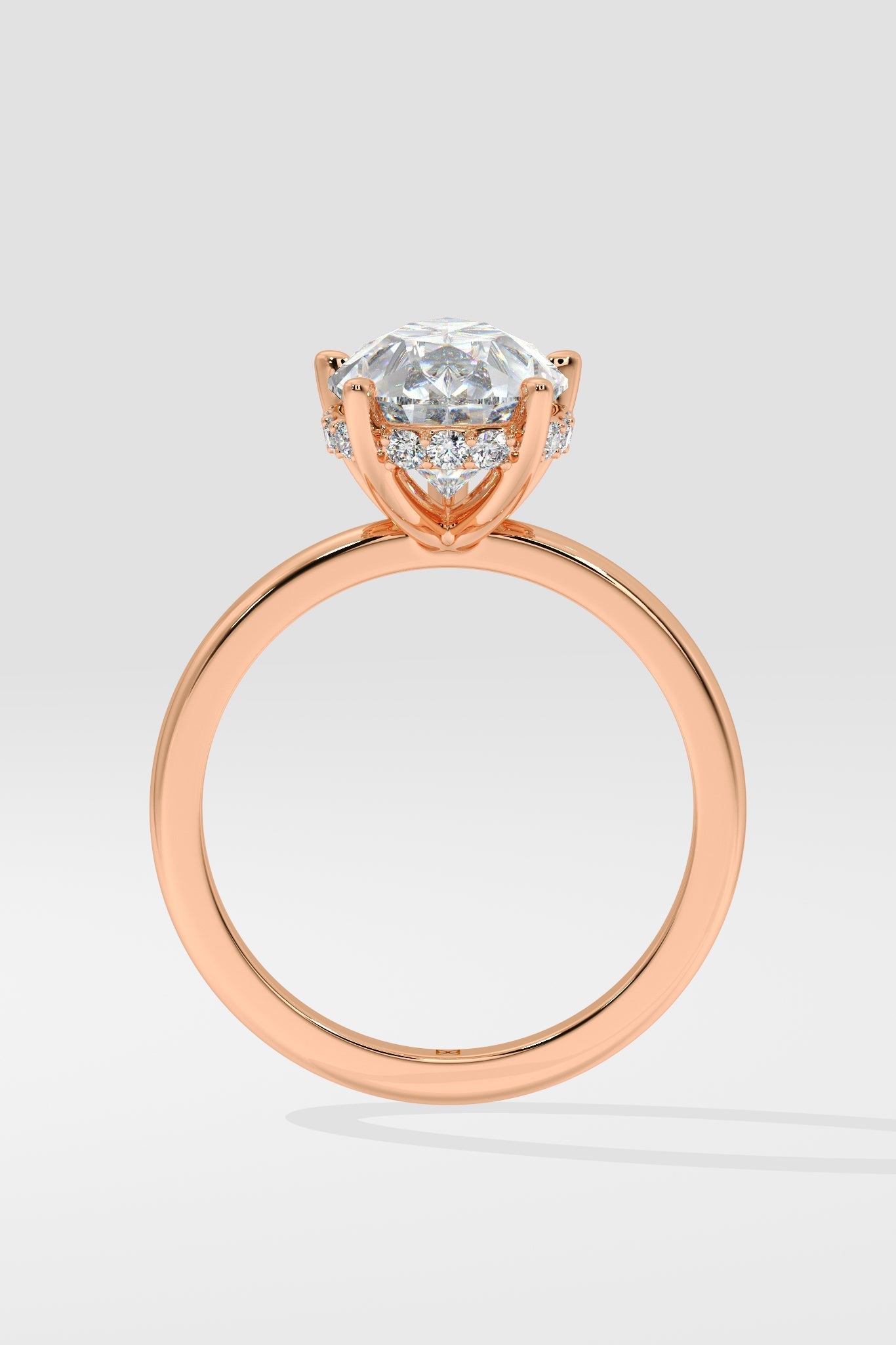 2.0 CT Pear Cut Lab Grown Diamond 5 Prong Set Simple Band Solitaire Ring