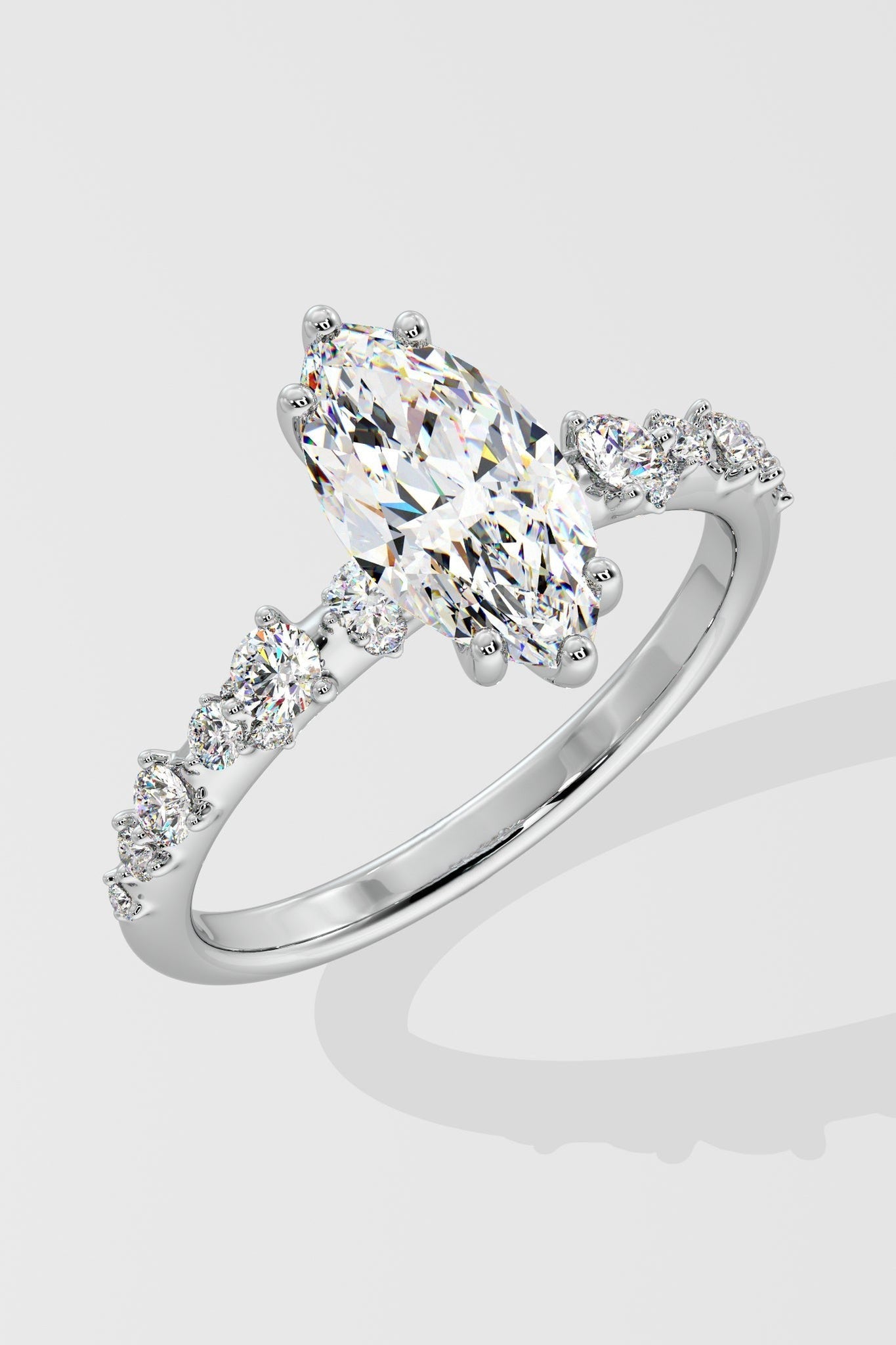 Elegant 2 CT Marquise-Cut Lab-Grown Diamond 6-Prong Solitaire Ring