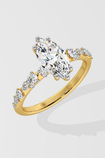 Elegant 2 CT Marquise-Cut Lab-Grown Diamond 6-Prong Solitaire Ring