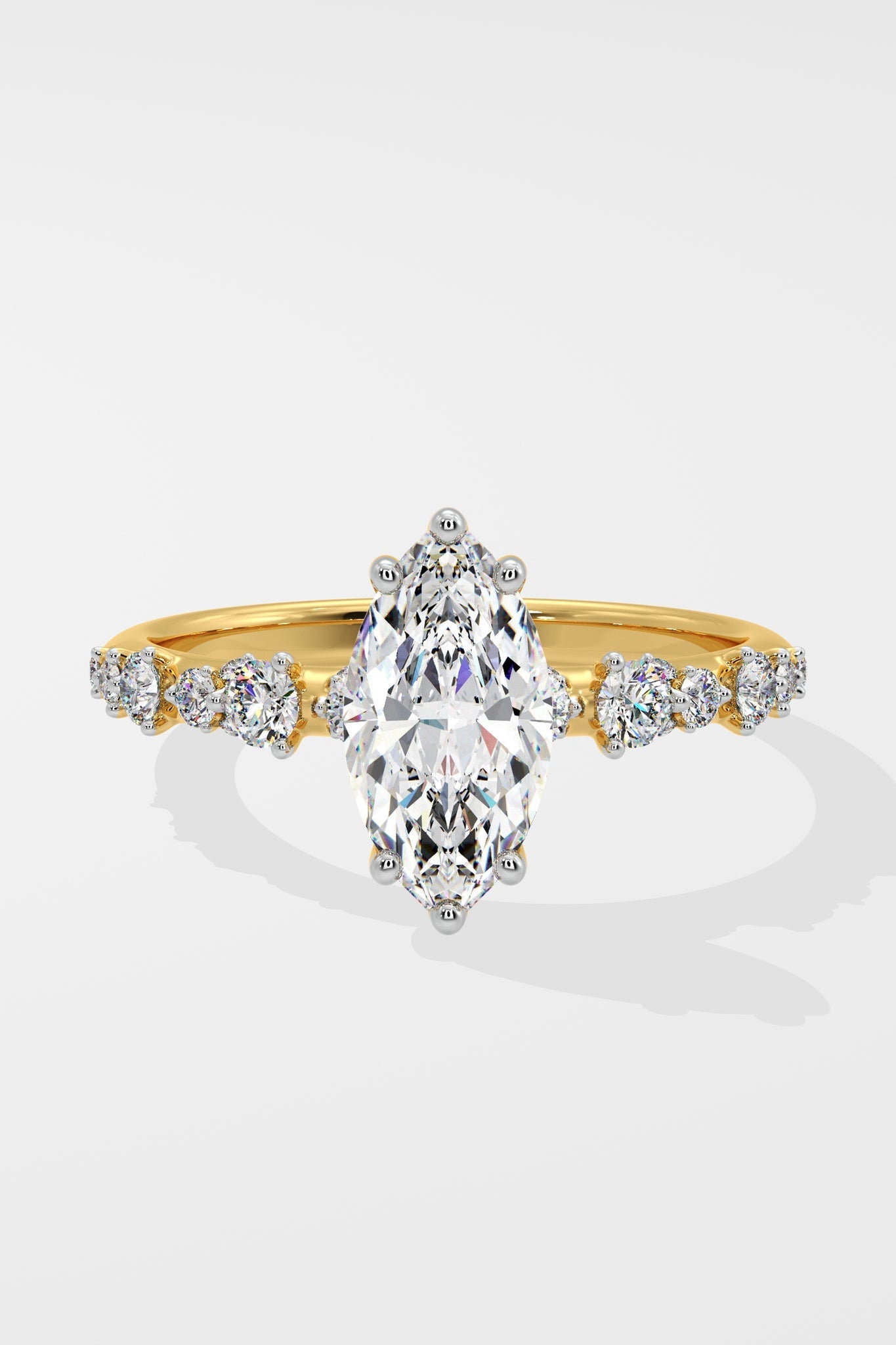 Elegant 2 CT Marquise-Cut Lab-Grown Diamond 6-Prong Solitaire Ring