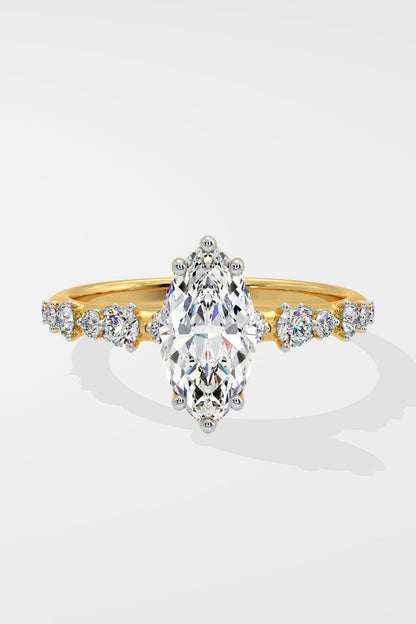 Elegant 2 CT Marquise-Cut Lab-Grown Diamond 6-Prong Solitaire Ring