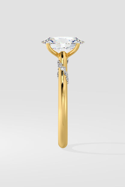 1.5 CT Oval Cut Lab Grown Diamond 4 Prong Set Simple Band Solitaire Diamond Ring