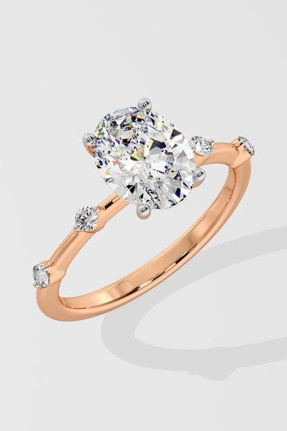 1 CT Oval Cut Lab Grown Diamond 4 Prong Set Solitaire Diamond Ring