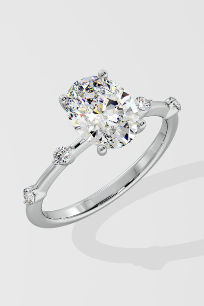 1 CT Oval Cut Lab Grown Diamond 4 Prong Set Solitaire Diamond Ring