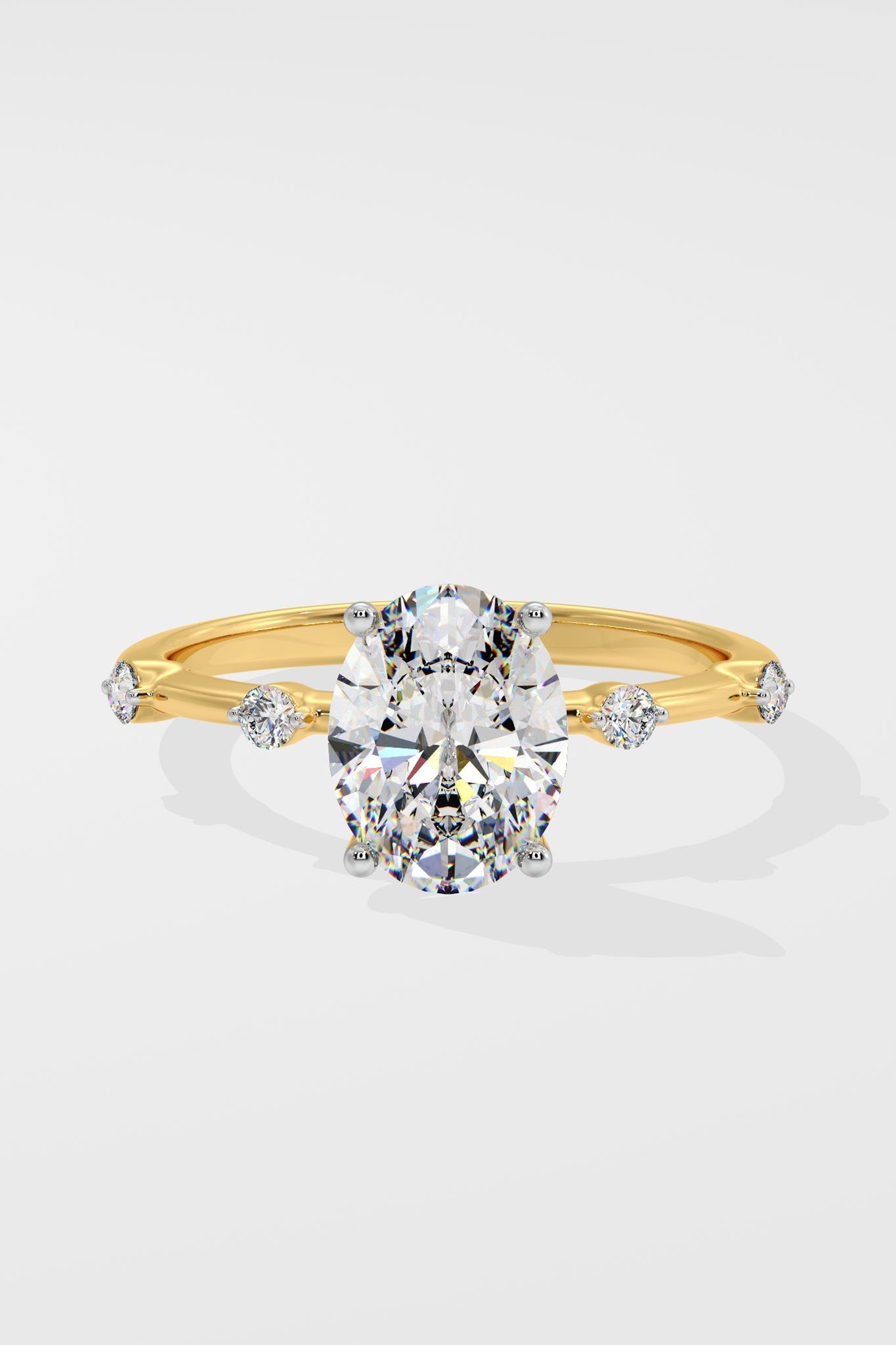 1 CT Oval Cut Lab Grown Diamond 4 Prong Set Solitaire Diamond Ring
