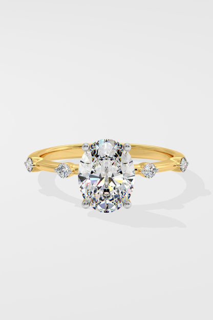 1 CT Oval Cut Lab Grown Diamond 4 Prong Set Solitaire Diamond Ring