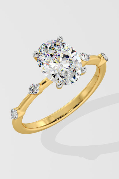 1 CT Oval Cut Lab Grown Diamond 4 Prong Set Solitaire Diamond Ring