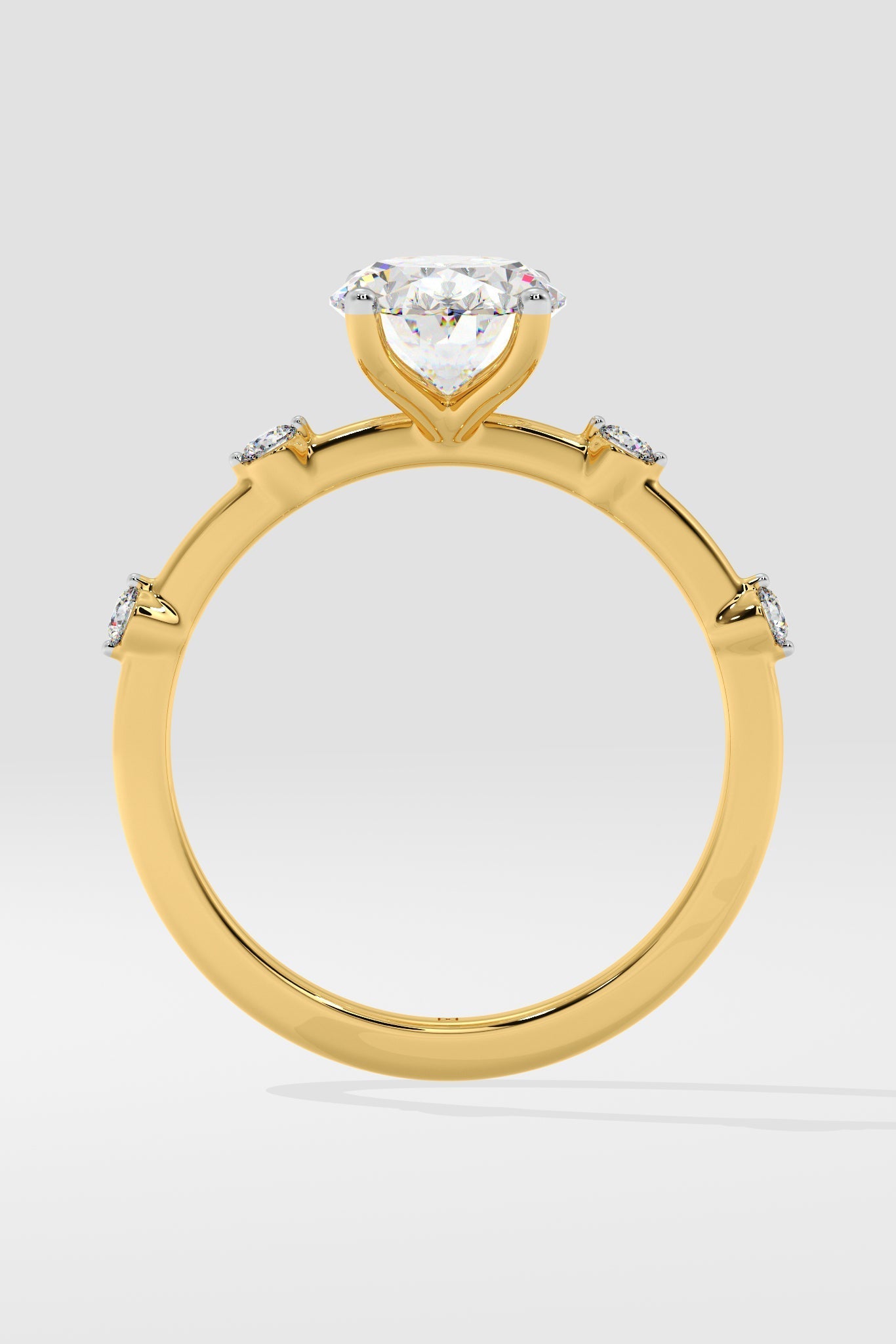 1 CT Oval Cut Lab Grown Diamond 4 Prong Set Solitaire Diamond Ring
