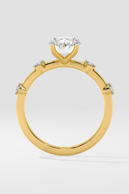 1 CT Oval Cut Lab Grown Diamond 4 Prong Set Solitaire Diamond Ring