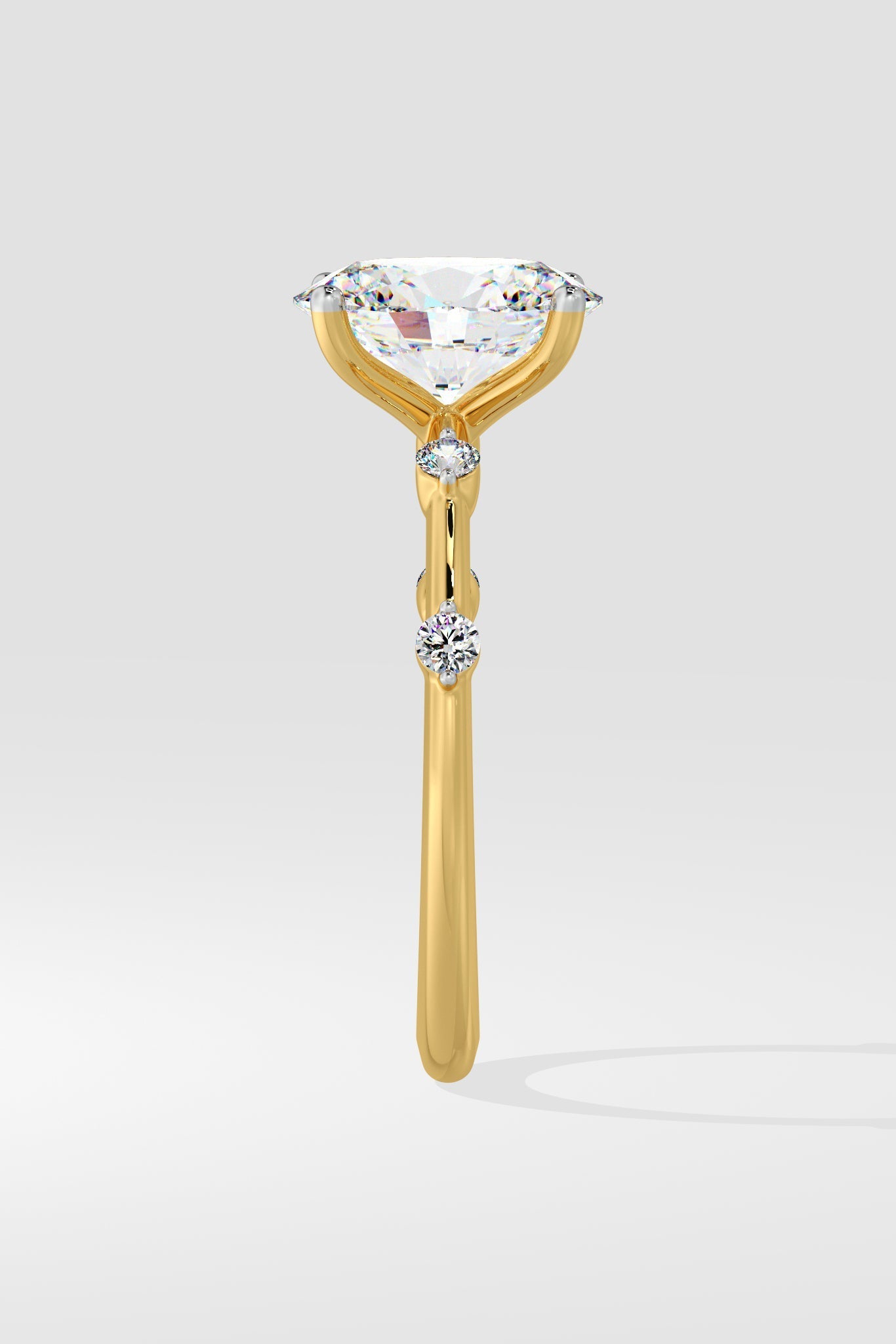 1 CT Oval Cut Lab Grown Diamond 4 Prong Set Solitaire Diamond Ring