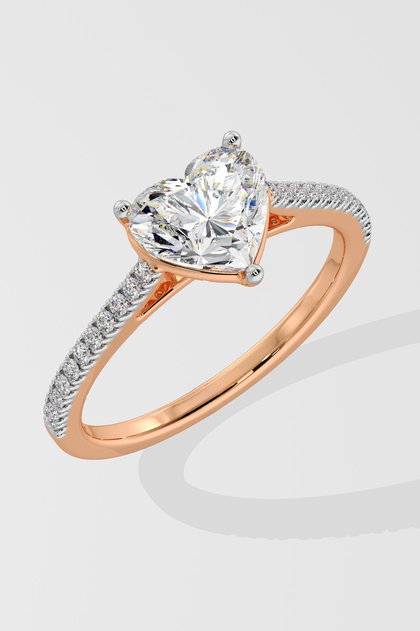 Elegant 2 CT Heart-Cut Lab-Grown Diamond 3-Prong Solitaire Promise Ring