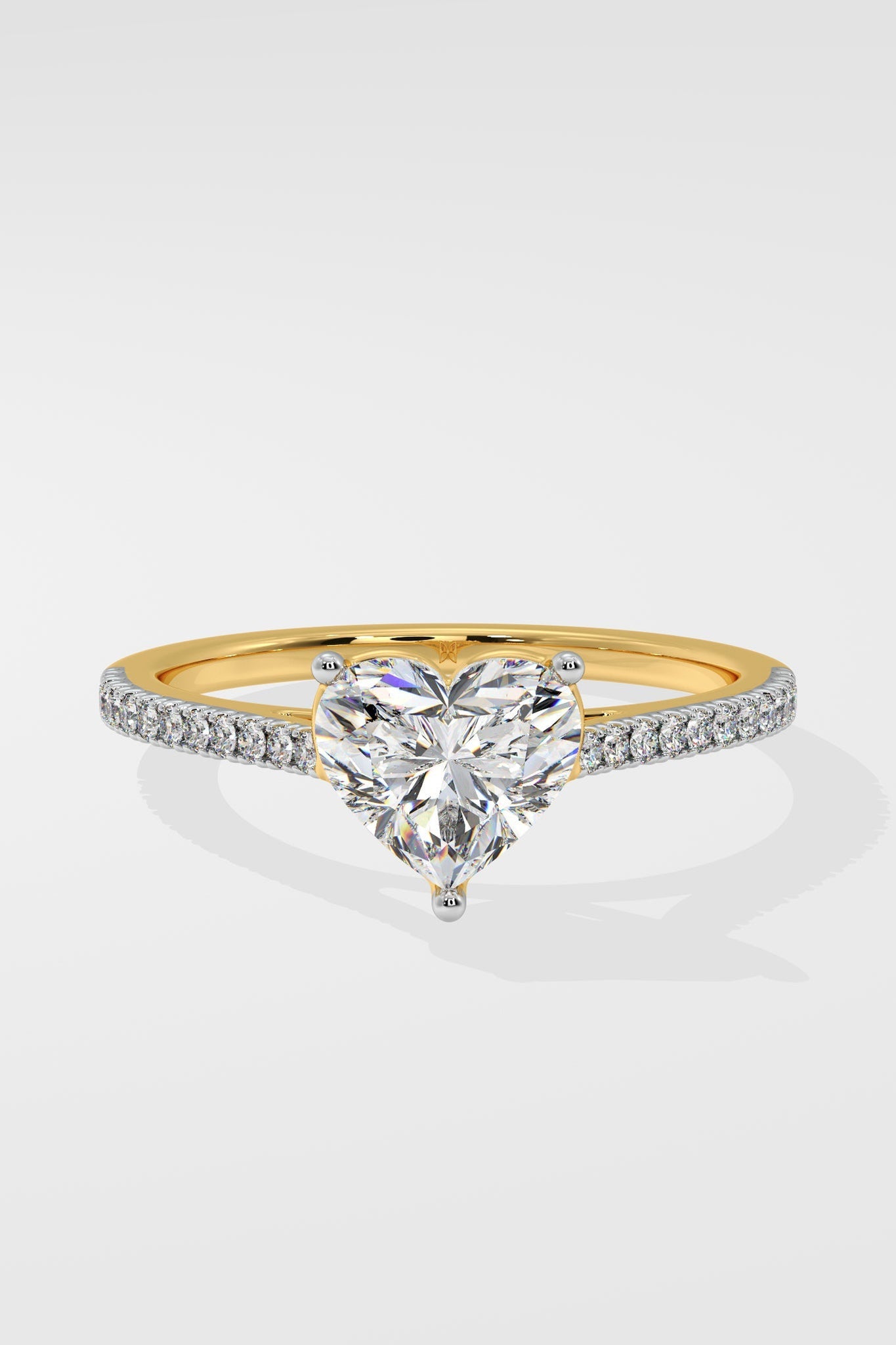 Elegant 2 CT Heart-Cut Lab-Grown Diamond 3-Prong Solitaire Promise Ring