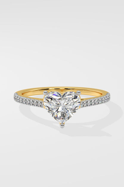 Elegant 2 CT Heart-Cut Lab-Grown Diamond 3-Prong Solitaire Promise Ring
