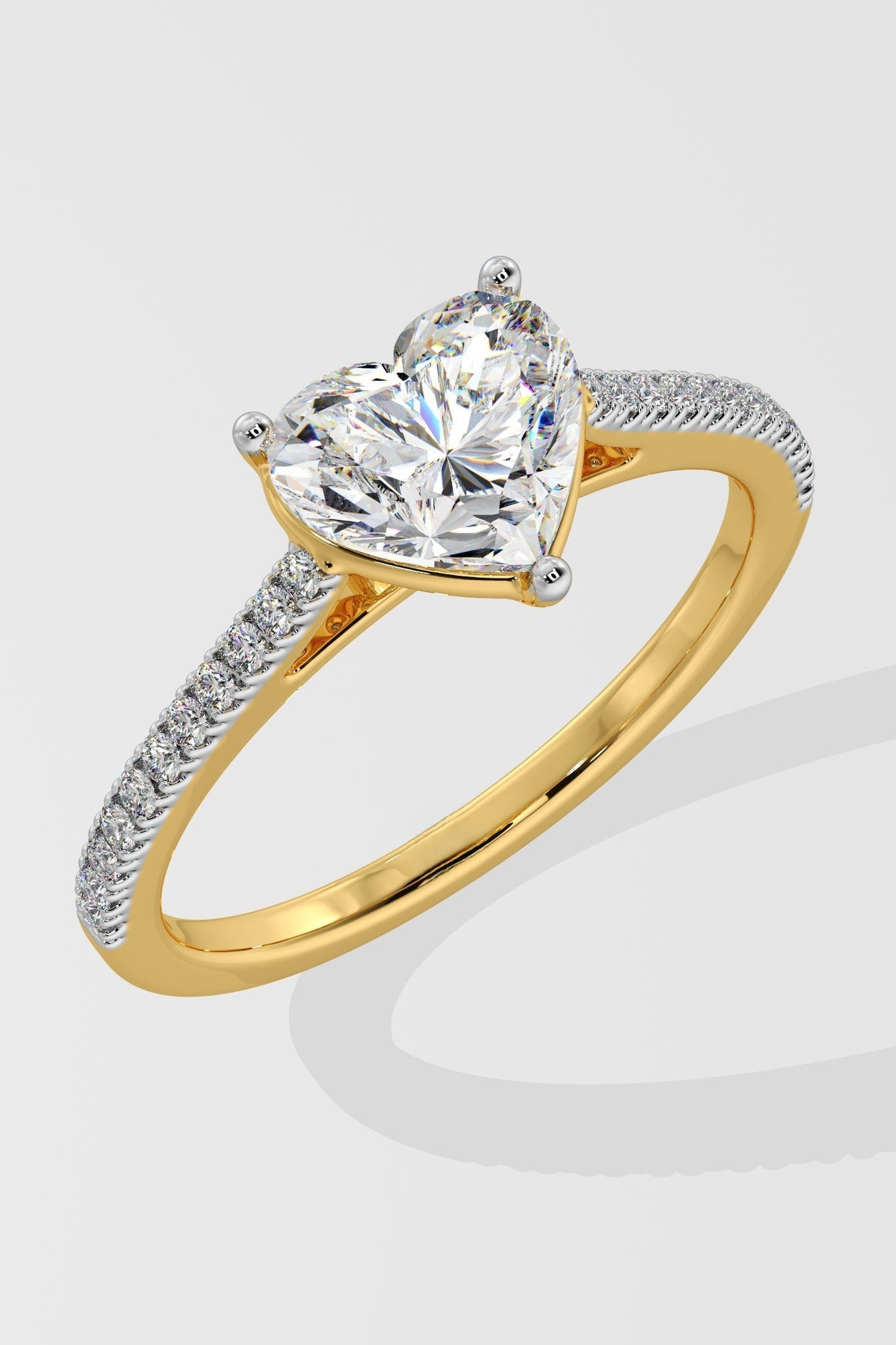 Elegant 2 CT Heart-Cut Lab-Grown Diamond 3-Prong Solitaire Promise Ring