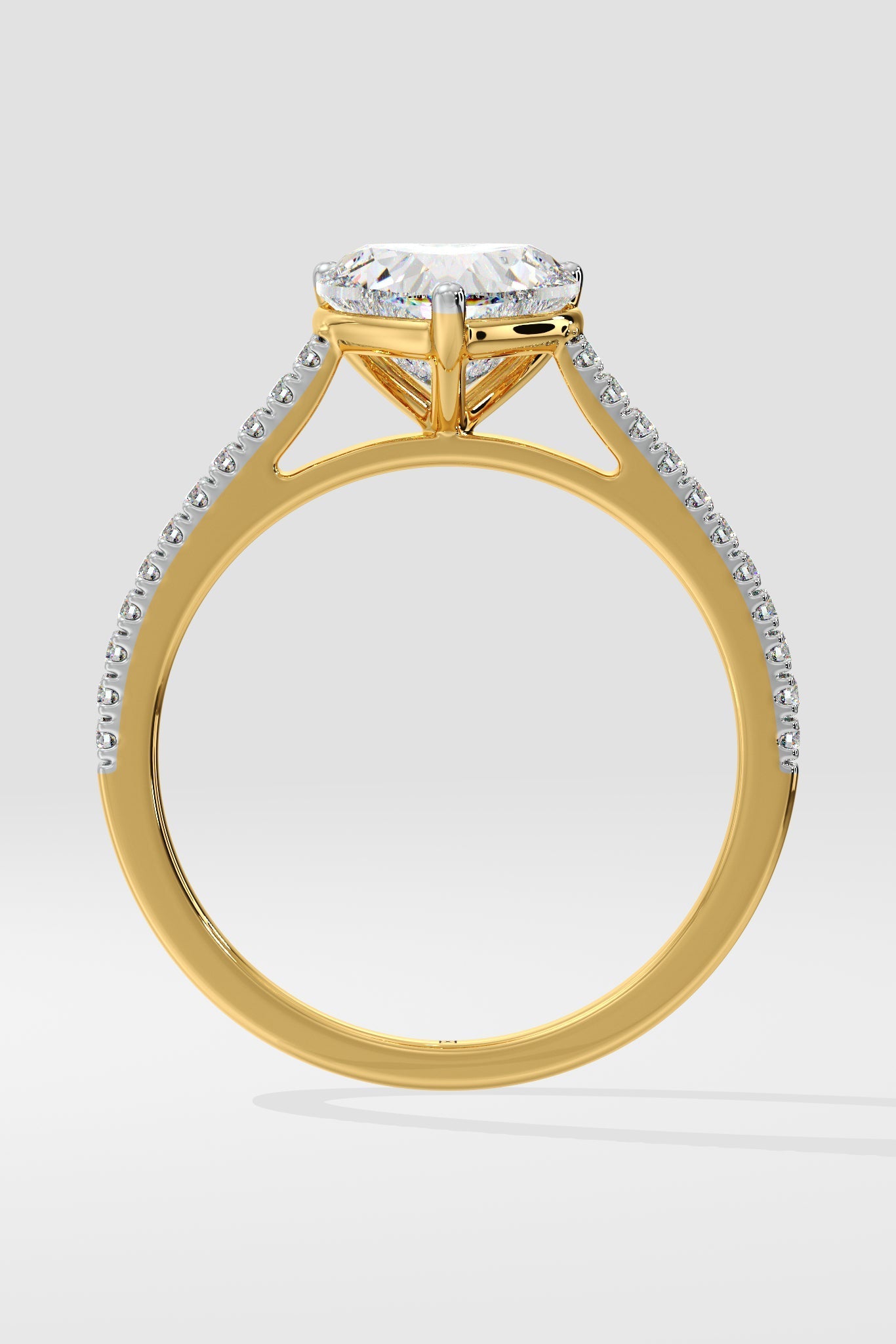 Elegant 2 CT Heart-Cut Lab-Grown Diamond 3-Prong Solitaire Promise Ring