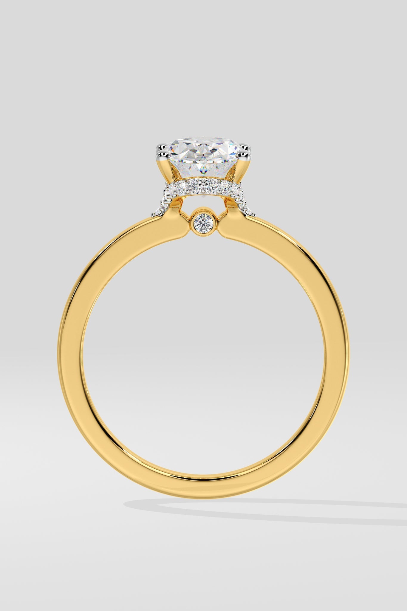 1.5 CT Oval Cut Lab Grown Diamond 4 Prong Set Solitaire Diamond Ring