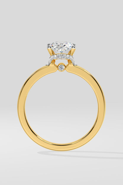1.5 CT Oval Cut Lab Grown Diamond 4 Prong Set Solitaire Diamond Ring