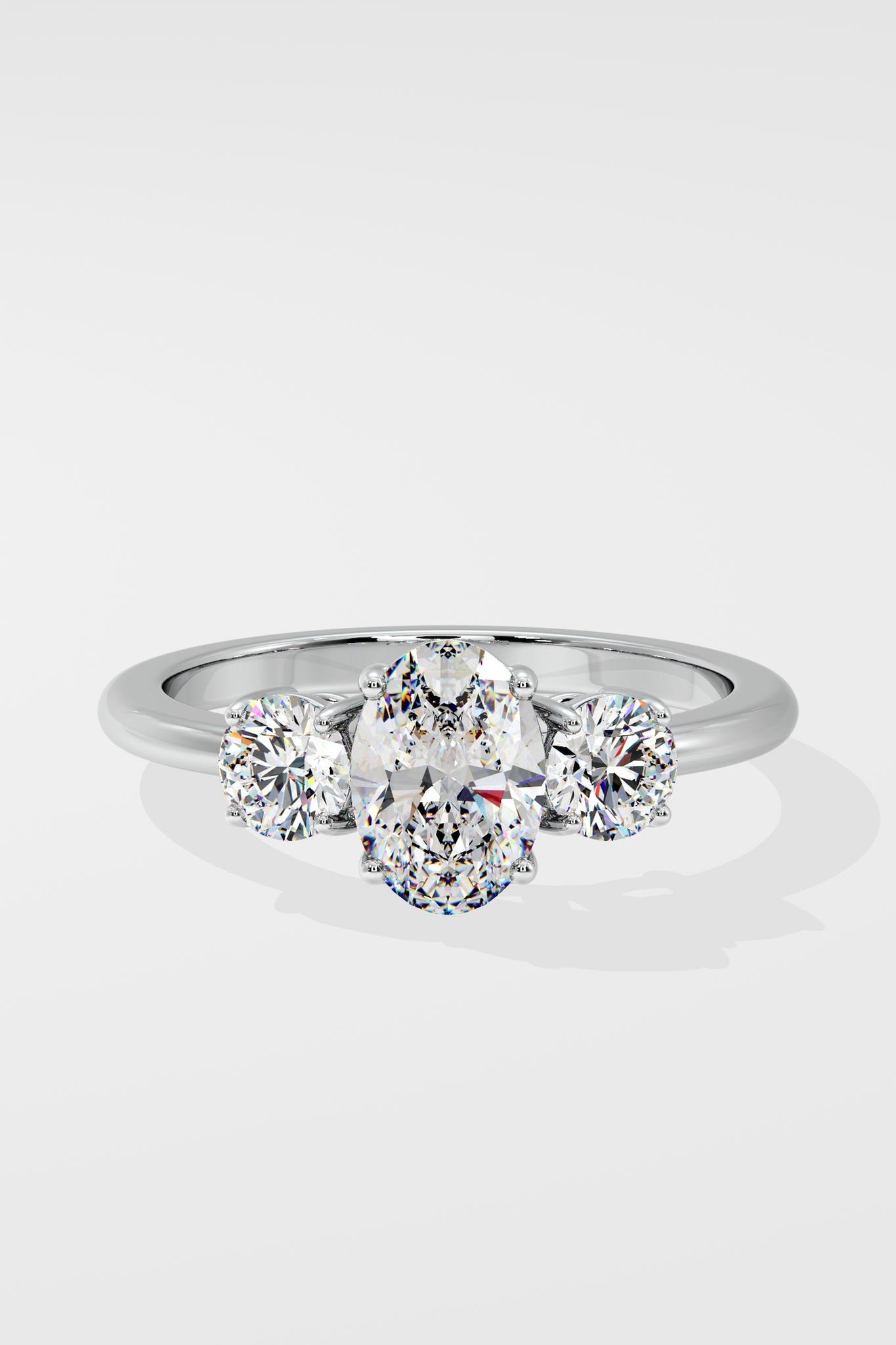 1.5 CT Oval Cut Lab Grown Diamond 4 Prong Set Solitaire Diamond Ring