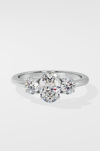 1.5 CT Oval Cut Lab Grown Diamond 4 Prong Set Solitaire Diamond Ring