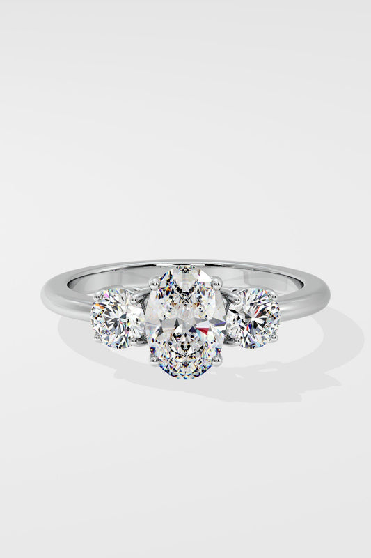 1.5 CT Oval Cut Lab Grown Diamond 4 Prong Set Solitaire Diamond Ring