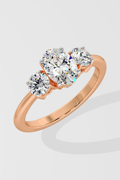 1.5 CT Oval Cut Lab Grown Diamond 4 Prong Set Solitaire Diamond Ring