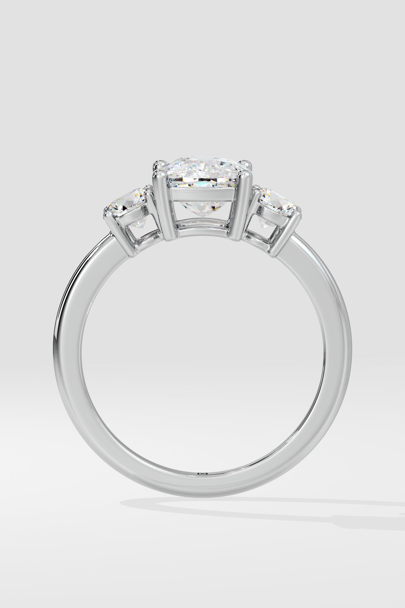 1.5 CT Oval Cut Lab Grown Diamond 4 Prong Set Solitaire Diamond Ring