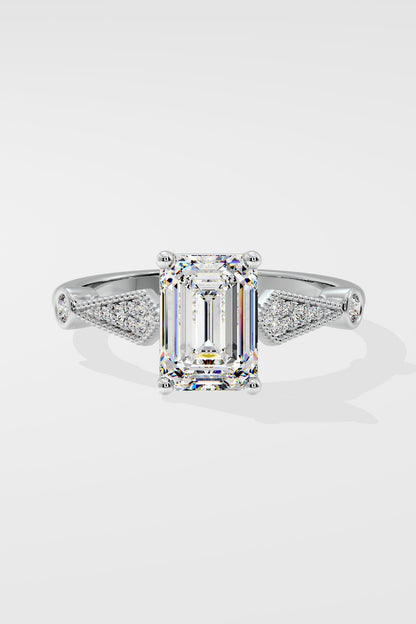 Exquisite 1.5 CT Emerald-Cut Lab-Grown Diamond 4-Prong Solitaire Ring