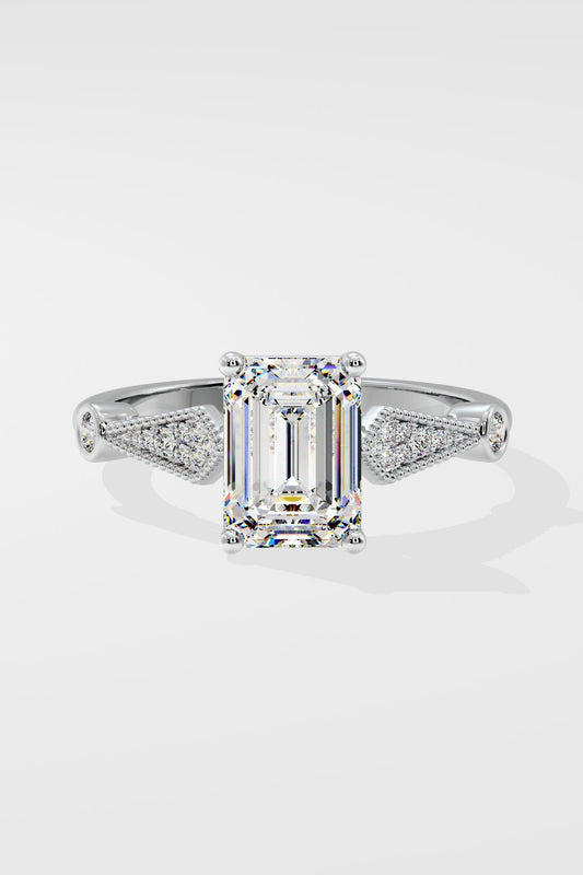 Exquisite 1.5 CT Emerald-Cut Lab-Grown Diamond 4-Prong Solitaire Ring