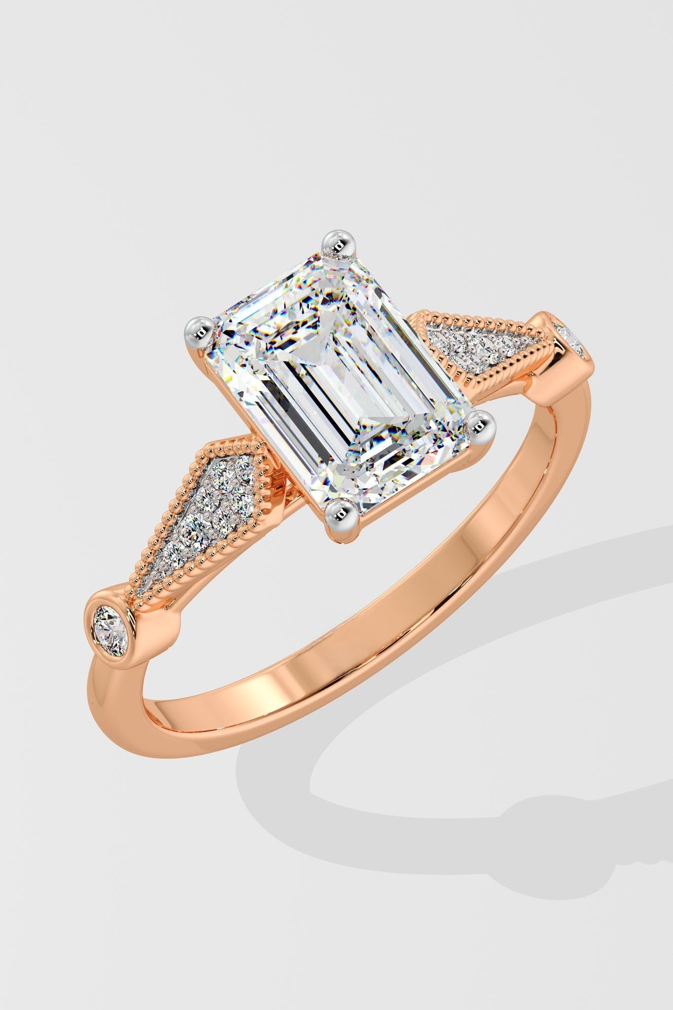 Exquisite 1.5 CT Emerald-Cut Lab-Grown Diamond 4-Prong Solitaire Ring
