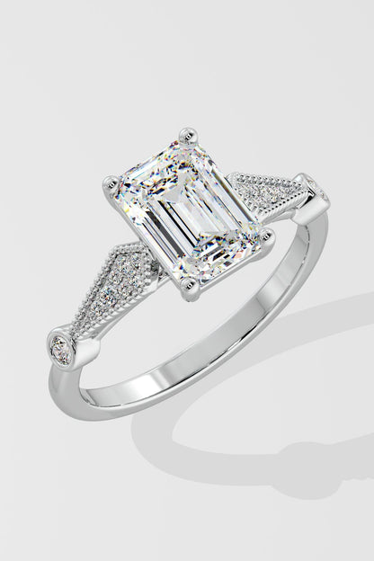 Exquisite 1.5 CT Emerald-Cut Lab-Grown Diamond 4-Prong Solitaire Ring