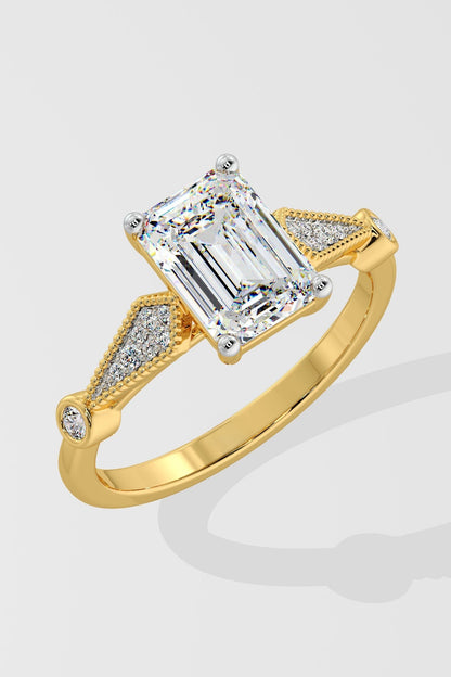 Exquisite 1.5 CT Emerald-Cut Lab-Grown Diamond 4-Prong Solitaire Ring
