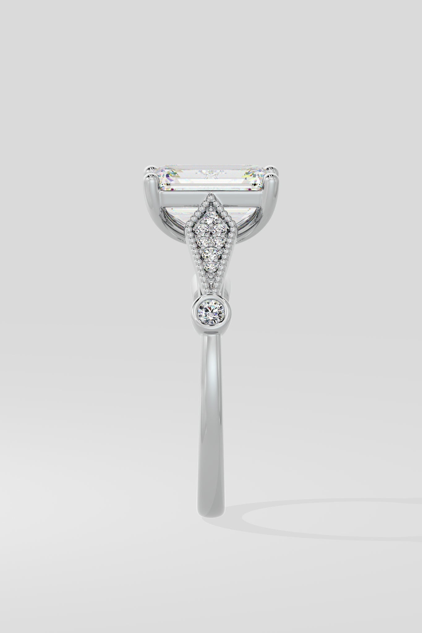 Exquisite 1.5 CT Emerald-Cut Lab-Grown Diamond 4-Prong Solitaire Ring