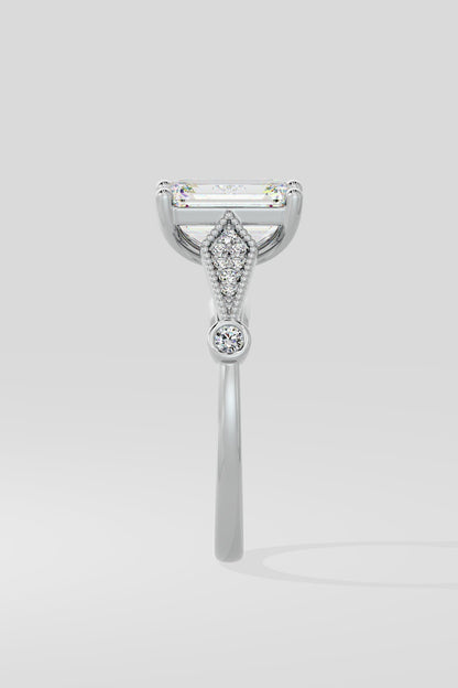 Exquisite 1.5 CT Emerald-Cut Lab-Grown Diamond 4-Prong Solitaire Ring