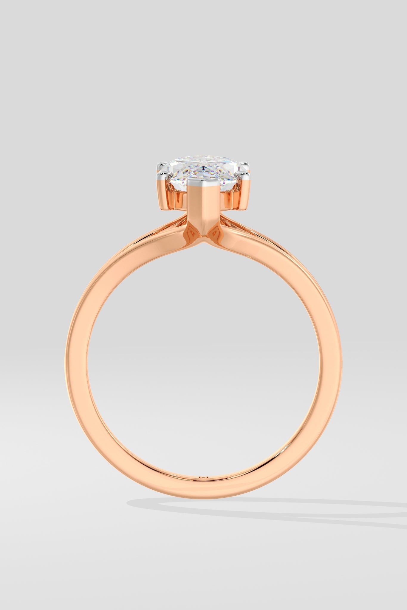 Elegant 2 CT Marquise-Cut Lab-Grown Diamond 4-Prong Dual-Band Solitaire Ring