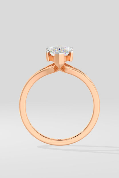 Elegant 2 CT Marquise-Cut Lab-Grown Diamond 4-Prong Dual-Band Solitaire Ring