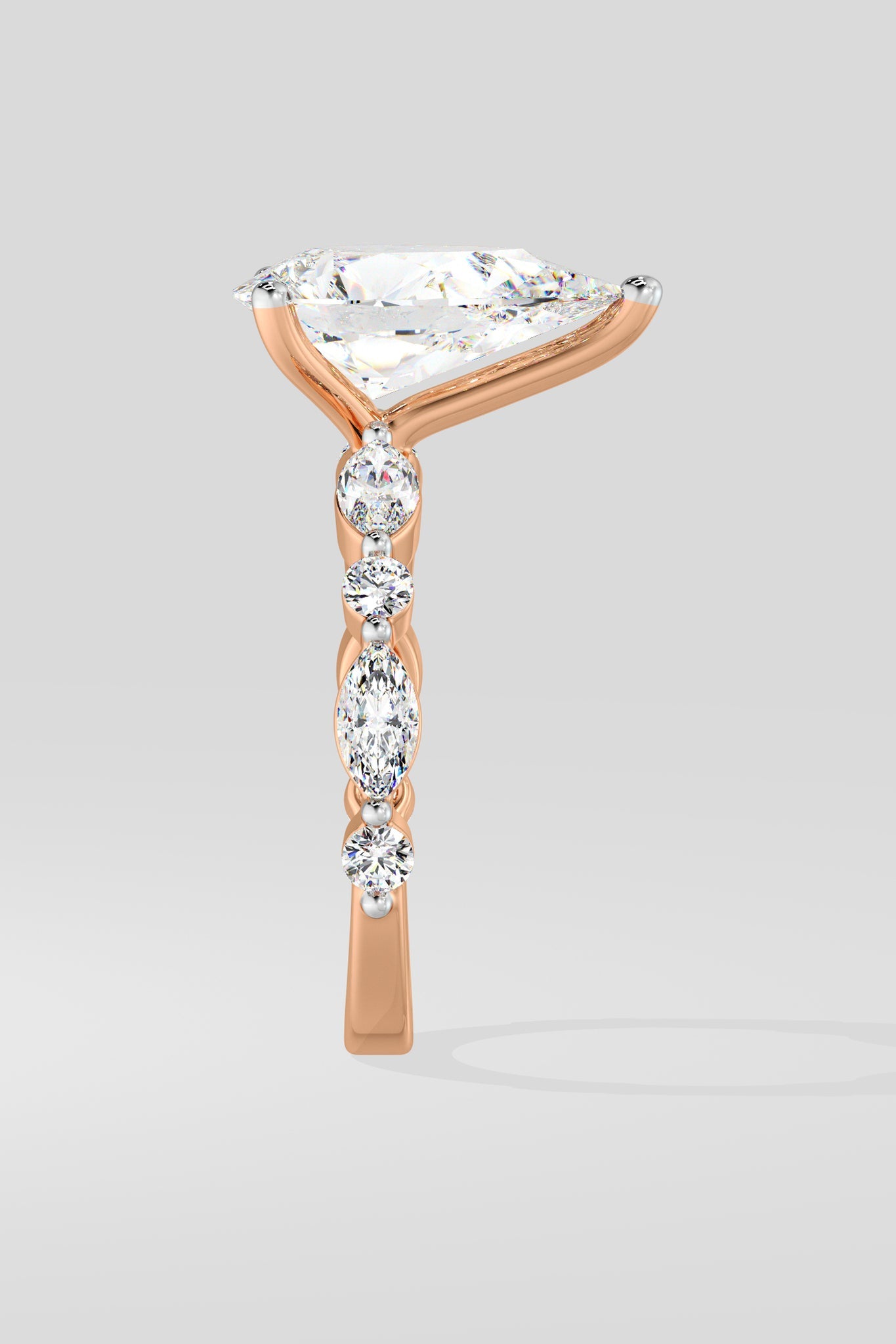 2 CT Pear Cut Lab Grown Diamond 3 Prong Set Solitaire Diamond Ring