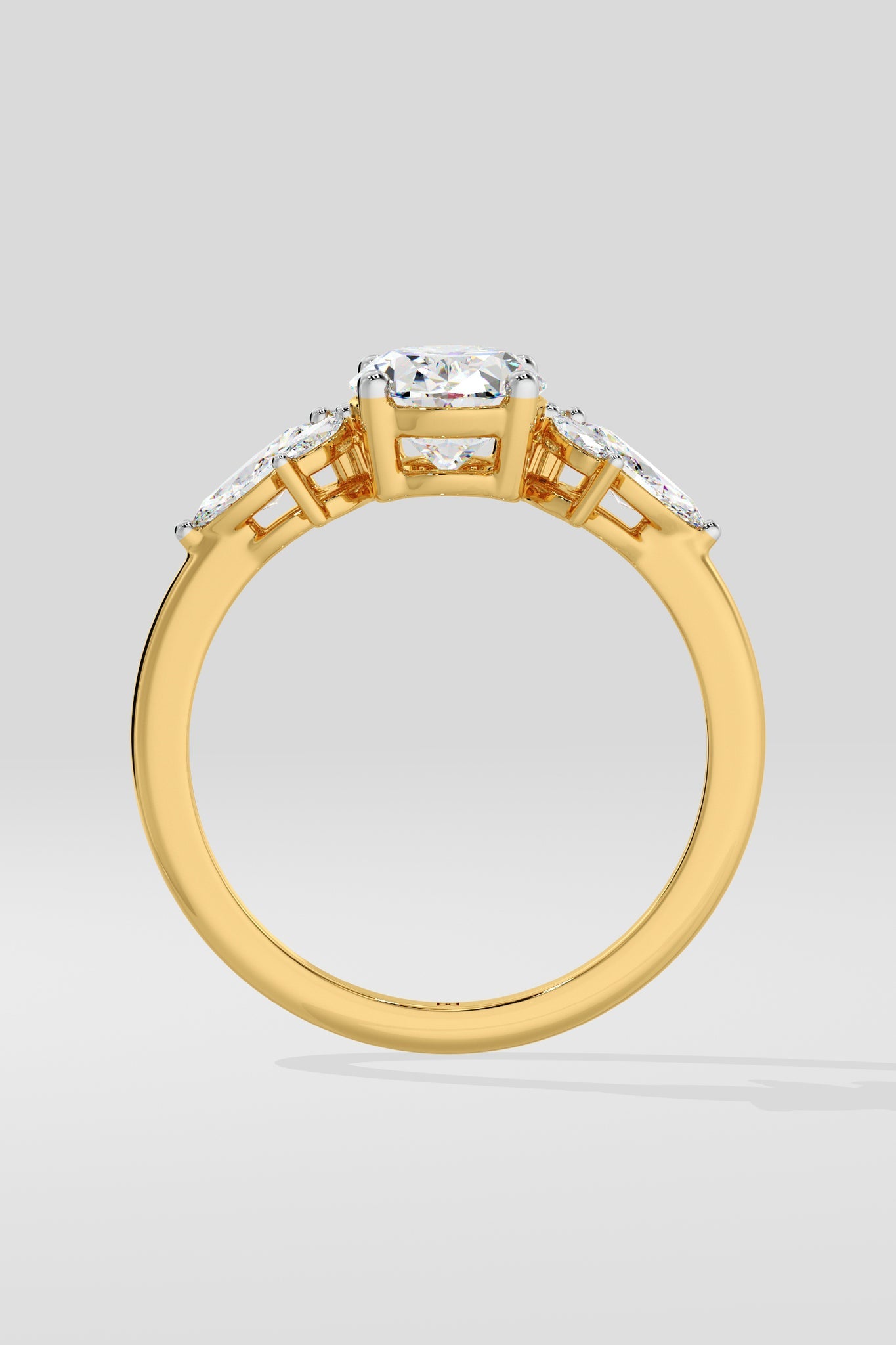 1.5 CT Oval Cut Lab Grown Diamond 4 Prong Pave Diamond Set Solitaire Ring