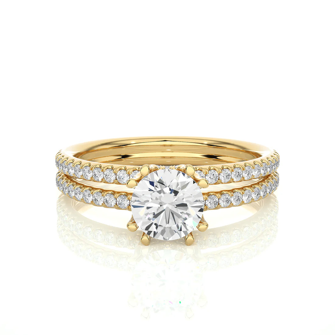 Elegant 1 CT Round Lab-Grown Diamond 8-Prong Twist-Band Wedding Ring