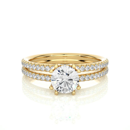 Elegant 1 CT Round Lab-Grown Diamond 8-Prong Twist-Band Wedding Ring
