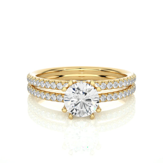 Elegant 1 CT Round Lab-Grown Diamond 8-Prong Twist-Band Wedding Ring