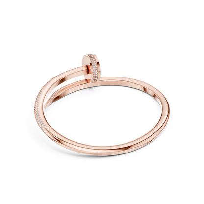 Luxurious Unisex Nail Bangle with Round-Cut VVS Moissanite Diamonds