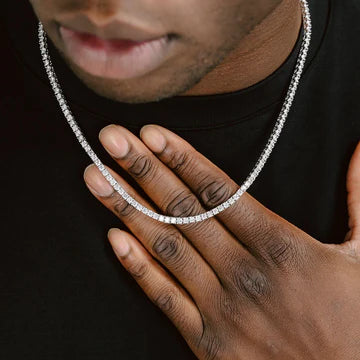 Trending Luxury Iced Tennis Round Cut Moissanite VVS Diamond Chain