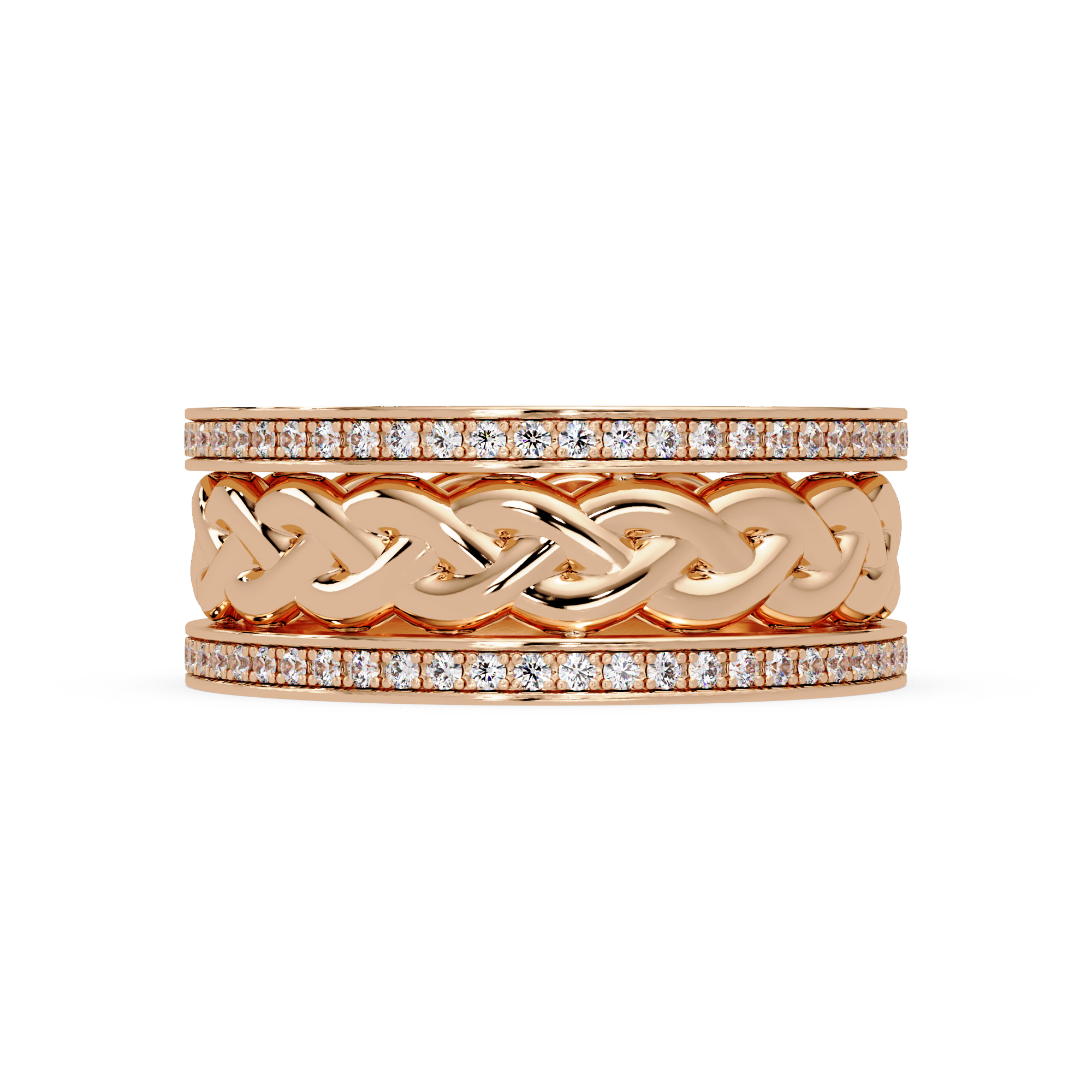 1.0 Ct Round Cut vvs Moissanite diamond Braided Band Ring