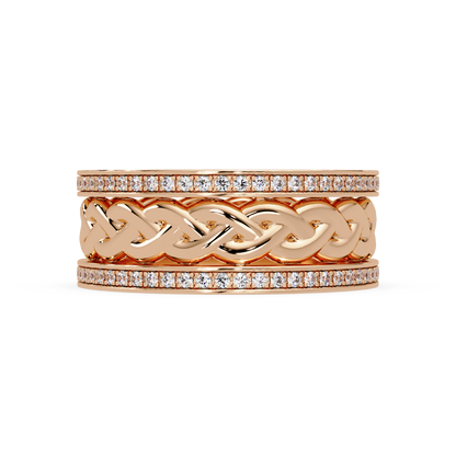 1.0 Ct Round Cut vvs Moissanite diamond Braided Band Ring