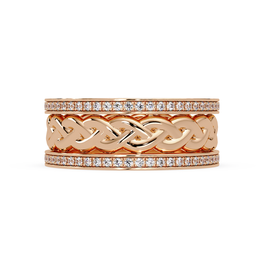 1.0 Ct Round Cut vvs Moissanite diamond Braided Band Ring