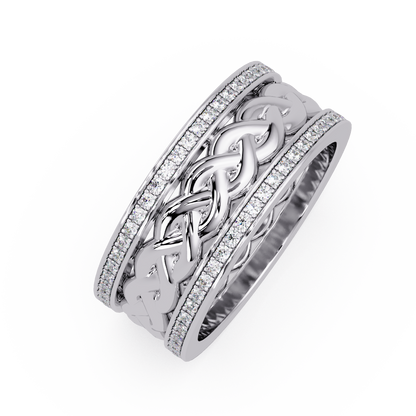 1.0 Ct Round Cut vvs Moissanite diamond Braided Band Ring