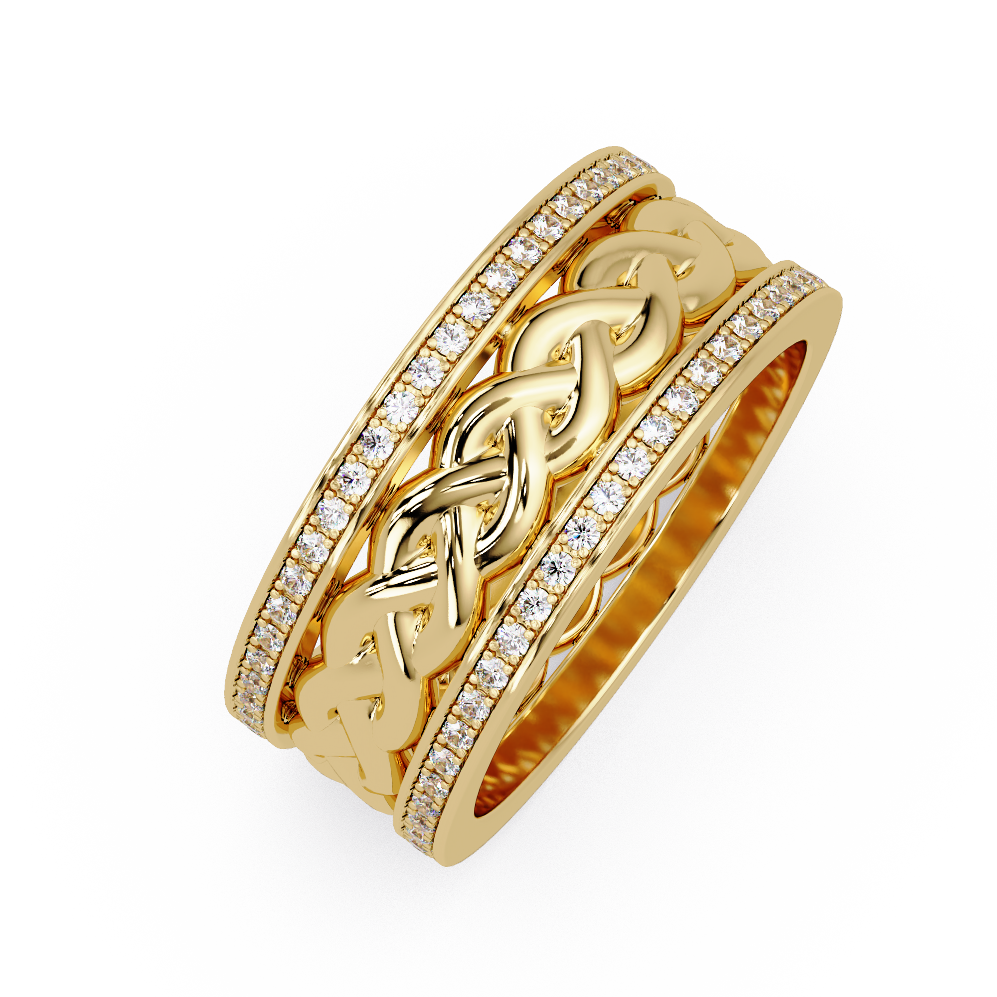 1.0 Ct Round Cut vvs Moissanite diamond Braided Band Ring
